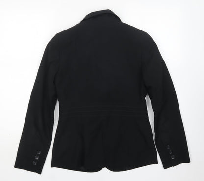 South Womens Black  Polyester Jacket Suit Jacket Size 10