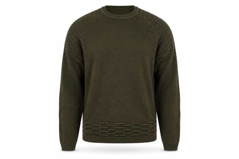 PEP&CO Mens Green Round Neck  Acrylic Pullover Jumper Size M