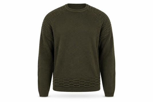 Pep&Co Mens Green Round Neck  Acrylic Pullover Jumper Size M