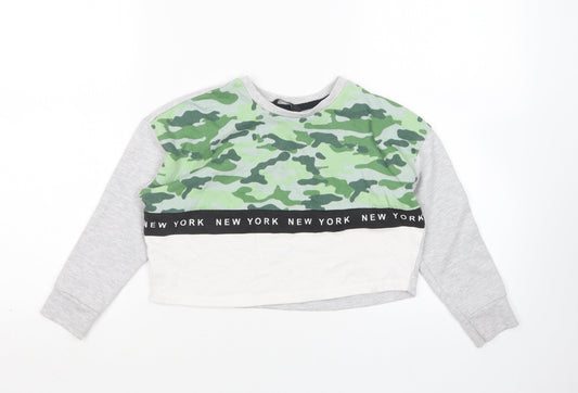 George Girls Multicoloured Camouflage Camel Pullover Sweatshirt Size 5-6 Years