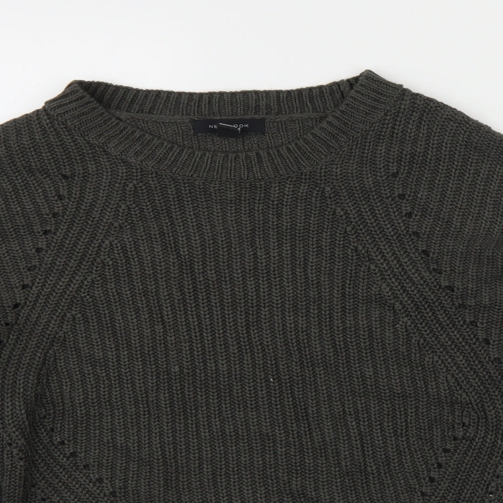 New Look Mens Green Round Neck  Acrylic Pullover Jumper Size M