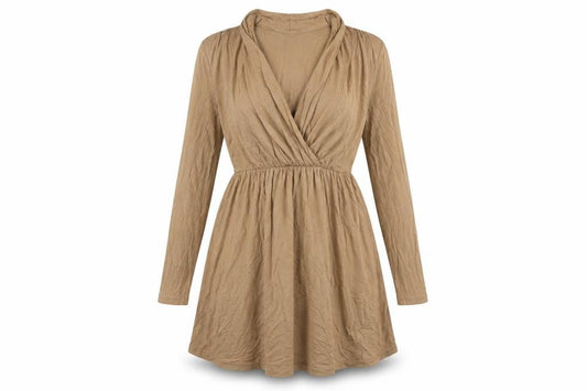 H&M Womens Brown  Viscose A-Line  Size S  V-Neck