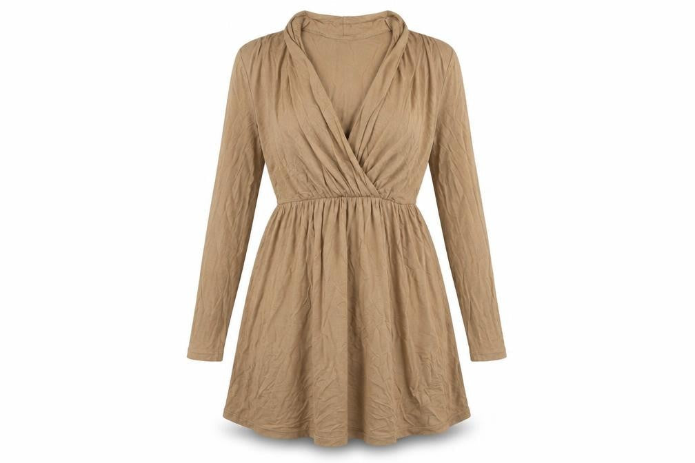 H&M Womens Brown  Viscose A-Line  Size S  V-Neck