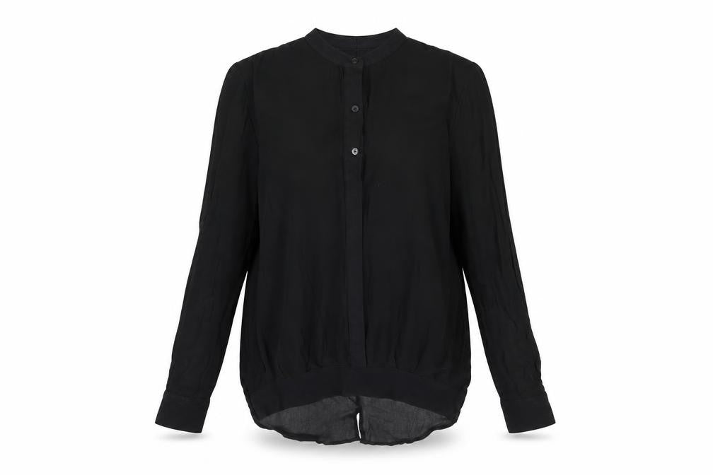 NEXT Womens Black  Viscose Basic Button-Up Size 12 Crew Neck