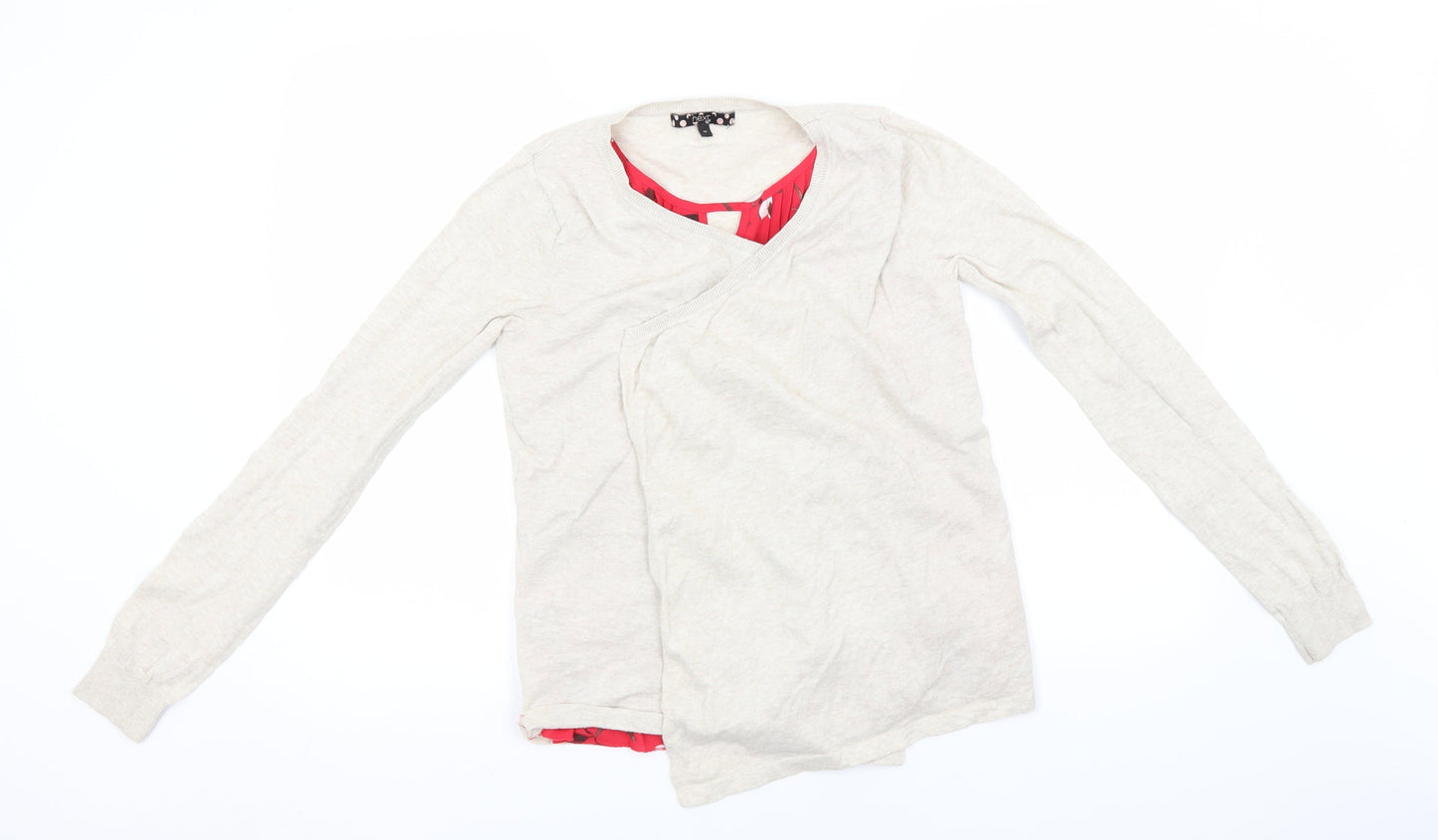 NEXT Womens Beige Round Neck  Cotton Pullover Jumper Size 10
