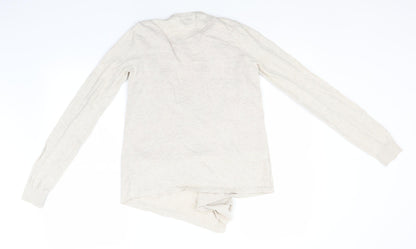Next Womens Beige Round Neck  Cotton Pullover Jumper Size 10