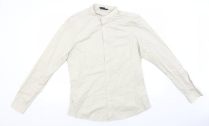 ASOS Womens Green  Cotton Basic Button-Up Size L Collared