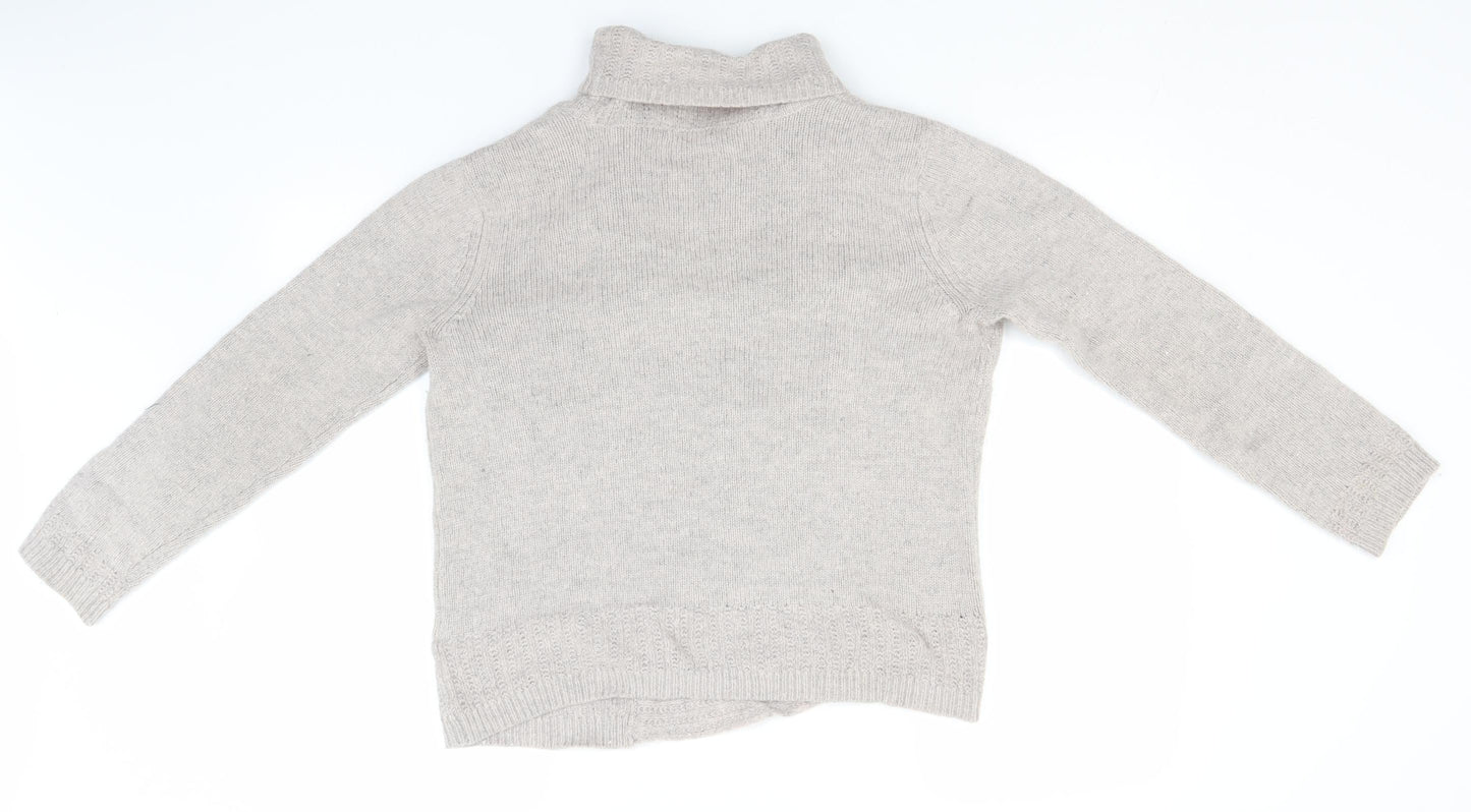 Marks and Spencer Womens Grey Roll Neck  Viscose Cardigan Jumper Size 12