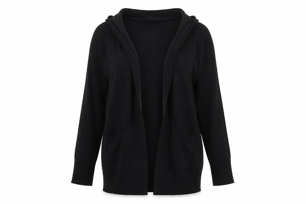 Preworn Womens Black Round Neck  Viscose Cardigan Jumper Size S