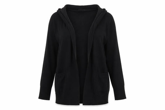 Preworn Womens Black Round Neck  Viscose Cardigan Jumper Size S