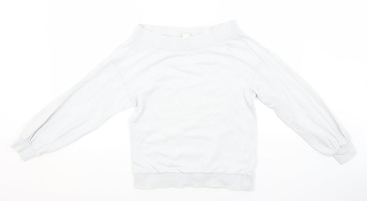 H&M Womens Green Scoop Neck  Cotton Pullover Jumper Size S