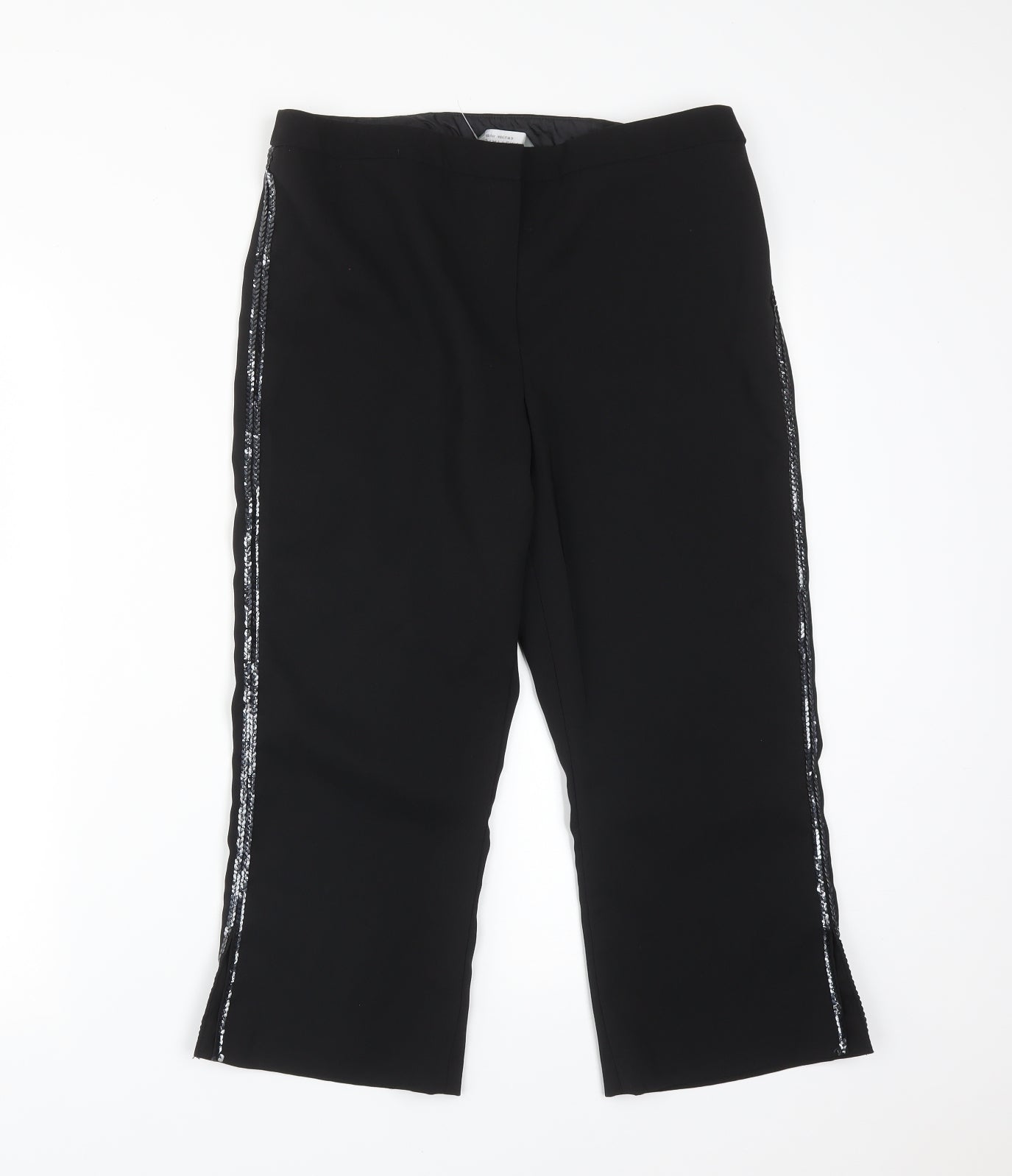 Dorothy Perkins Womens Black  Polyester Trousers  Size 12 L21 in Regular