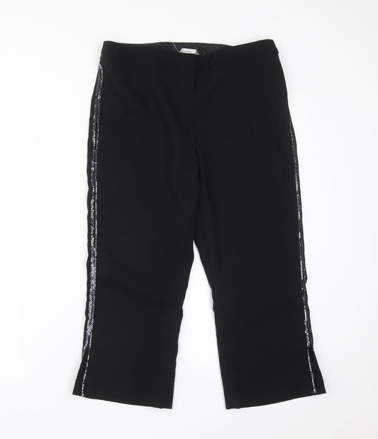 Dorothy Perkins Womens Black  Polyester Trousers  Size 12 L21 in Regular
