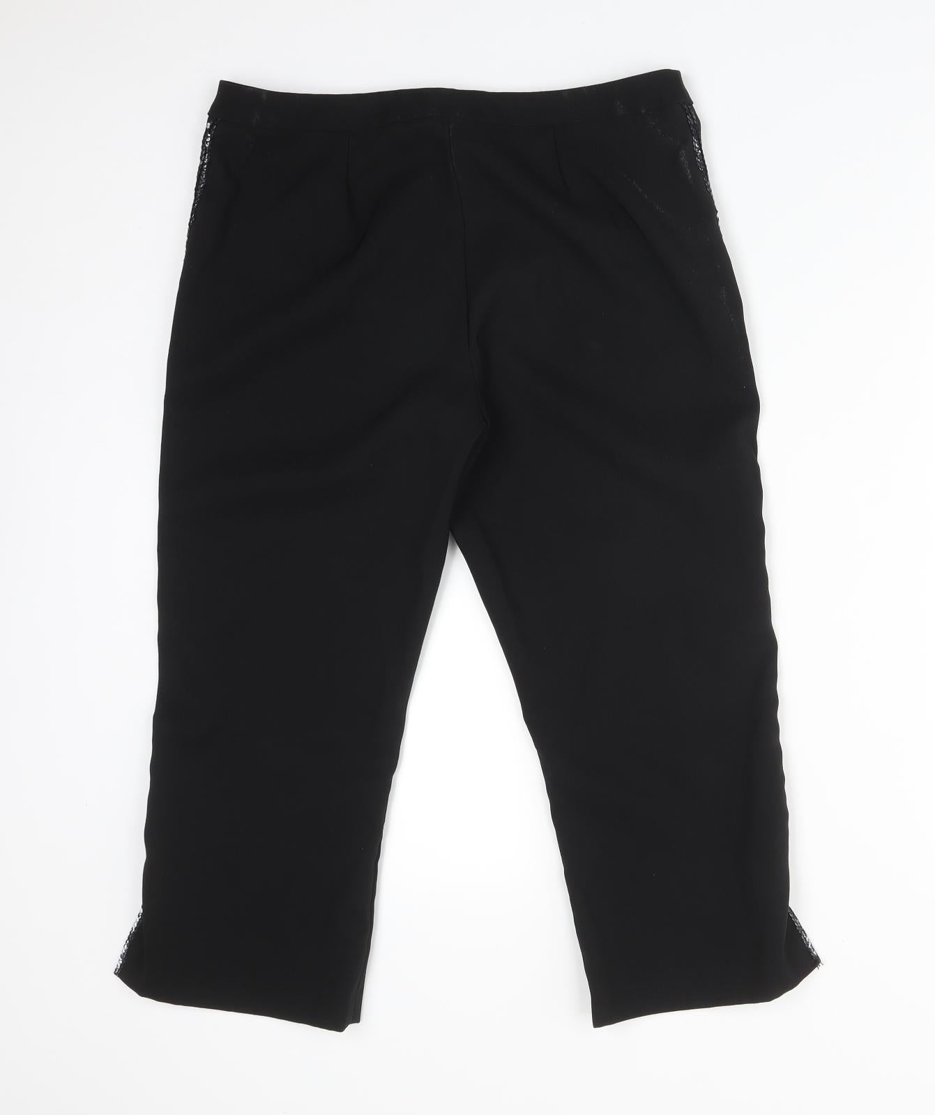 Dorothy Perkins Womens Black  Polyester Trousers  Size 12 L21 in Regular