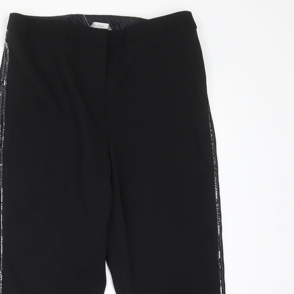 Dorothy Perkins Womens Black  Polyester Trousers  Size 12 L21 in Regular