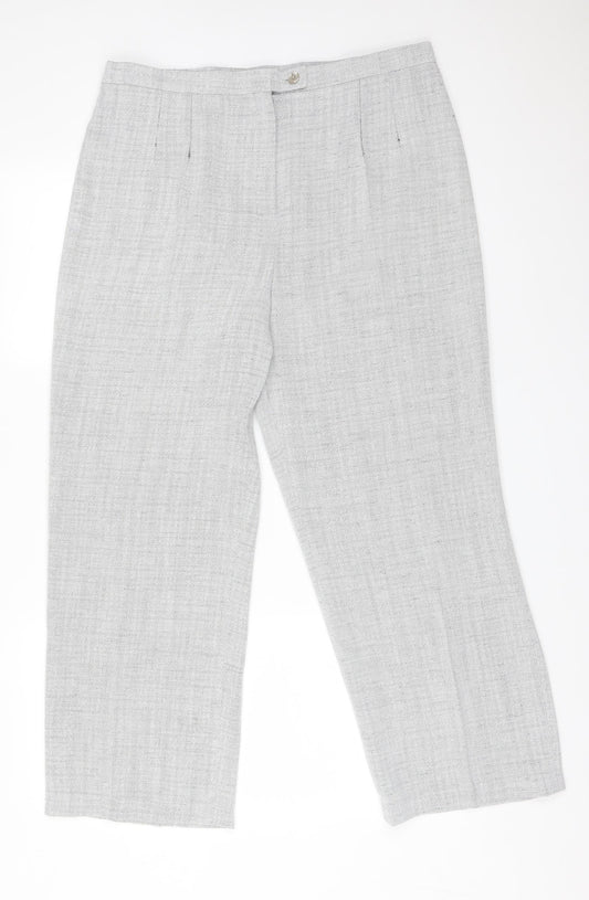 Gold Womens Grey  Polyester Trousers  Size 18 L27 in Regular