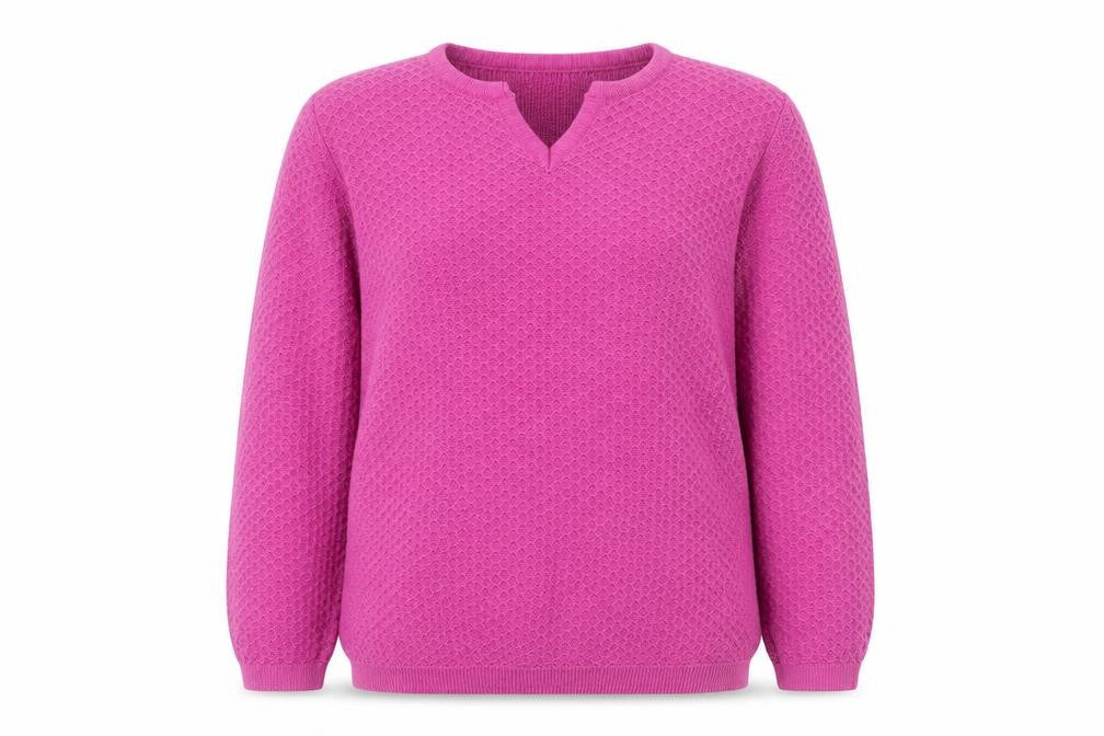 Isle Womens Pink Round Neck  Cotton Pullover Jumper Size S