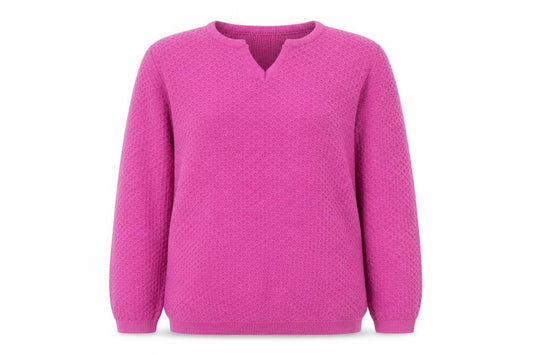 Isle Womens Pink Round Neck  Cotton Pullover Jumper Size S
