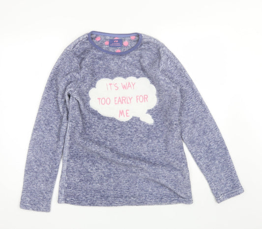 YD Girls Blue Solid Polyester Top Pyjama Top Size 13-14 Years