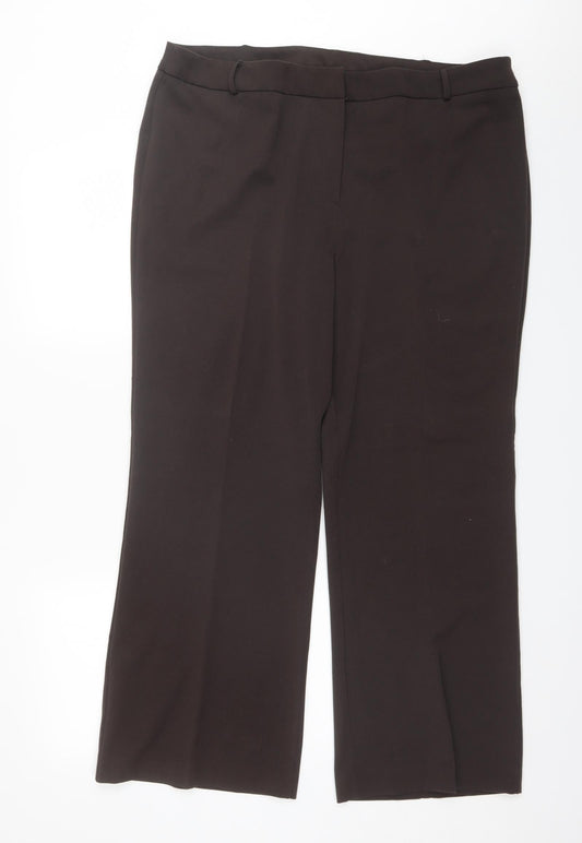 Berkertex Womens Brown  Polyester Dress Pants Trousers Size 20 L28 in Regular