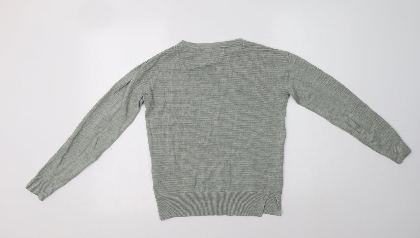 NEXT Womens Green Crew Neck  Viscose Pullover Jumper Size 6