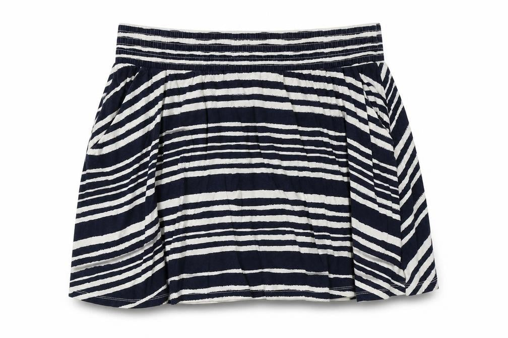 H&M Womens Blue Striped Cotton Flare Skirt Size M