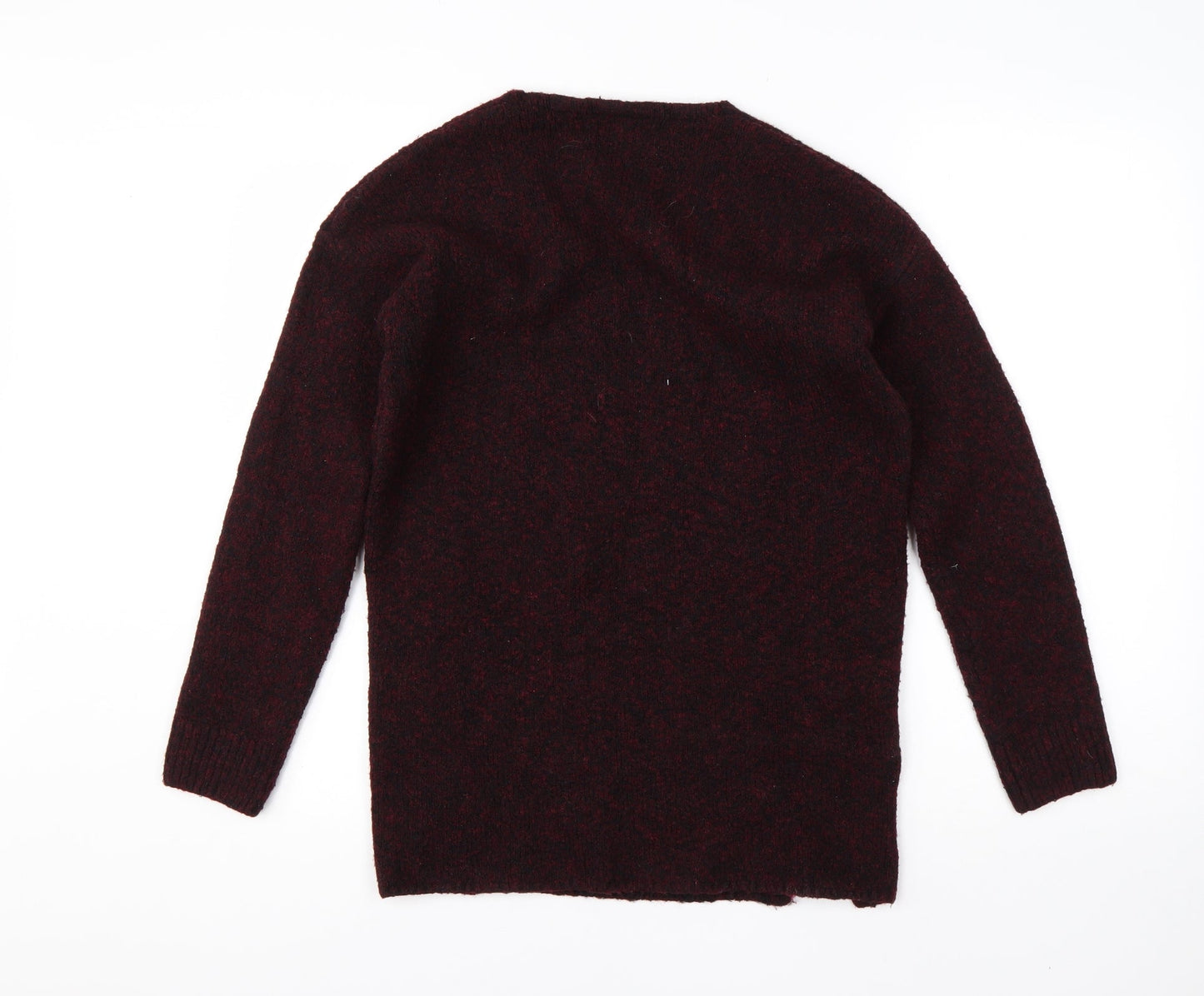 Papaya Womens Red V-Neck  Acrylic Pullover Jumper Size S