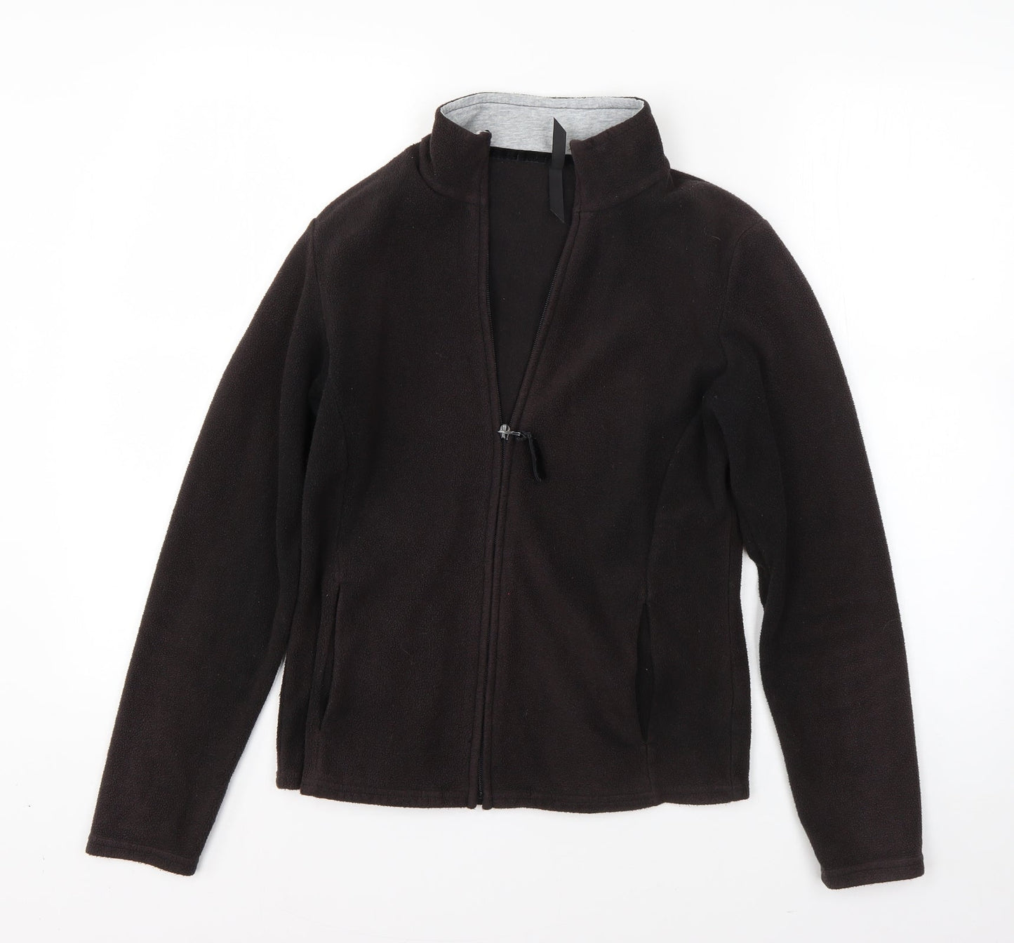 M&S Womens Black High Neck  Polyester Full Zip Jumper Size 8