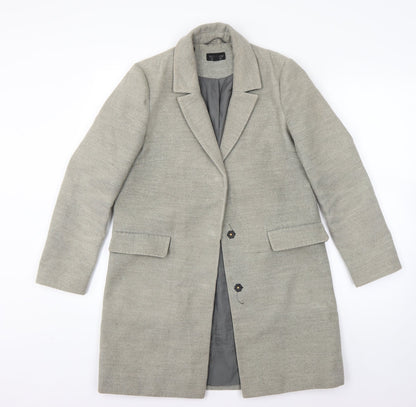 Topshop Womens Grey   Overcoat Coat Size 6  Snap