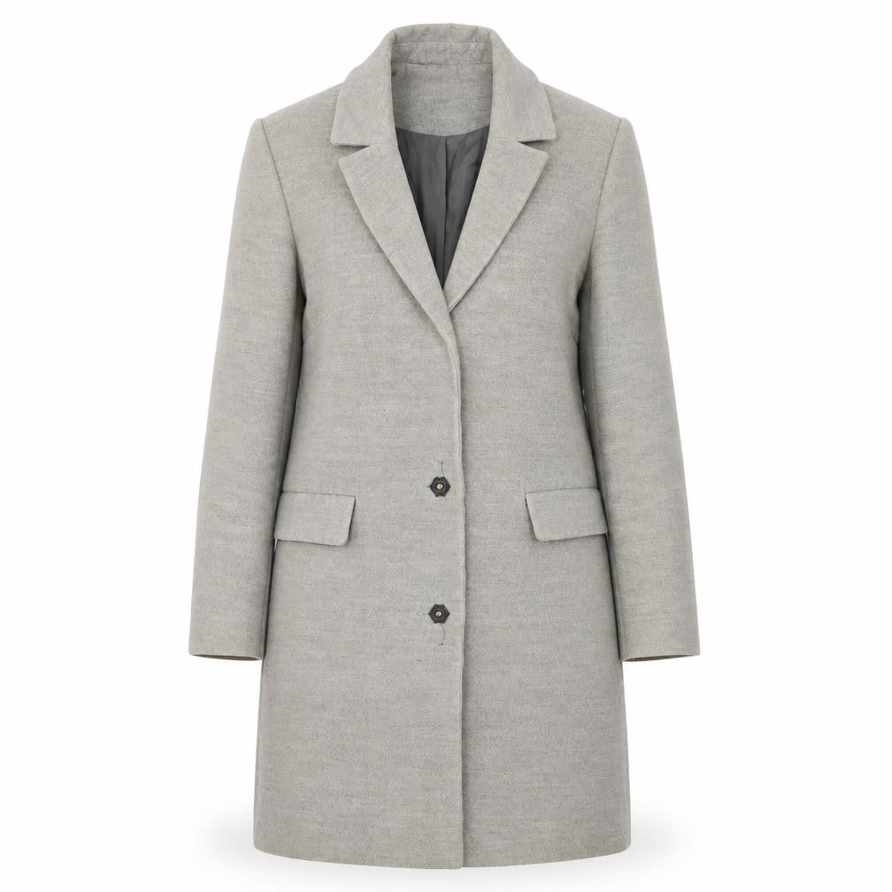 Topshop Womens Grey   Overcoat Coat Size 6  Snap