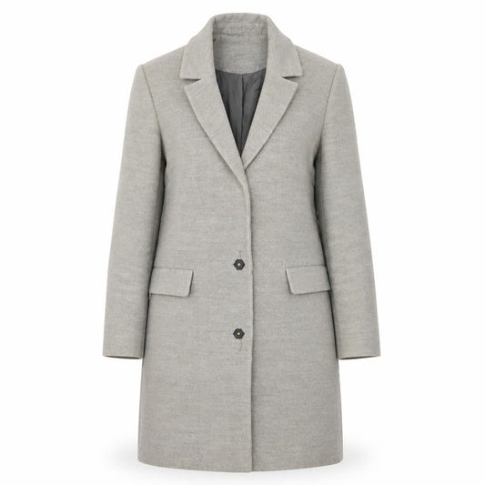 Topshop Womens Grey   Overcoat Coat Size 6  Snap