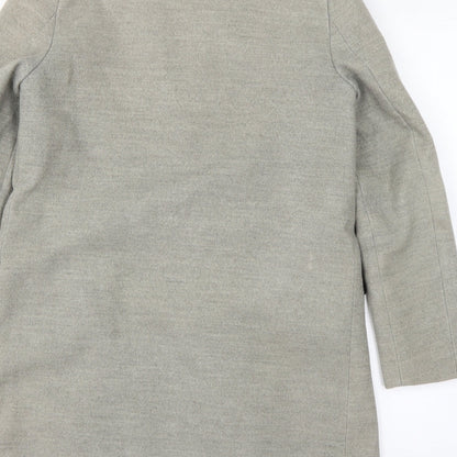 Topshop Womens Grey   Overcoat Coat Size 6  Snap