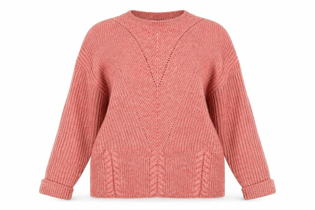 George Womens Pink Round Neck  Acrylic Pullover Jumper Size 8