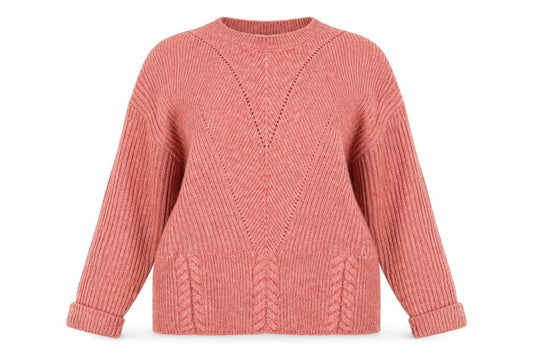 George Womens Pink Round Neck  Acrylic Pullover Jumper Size 8