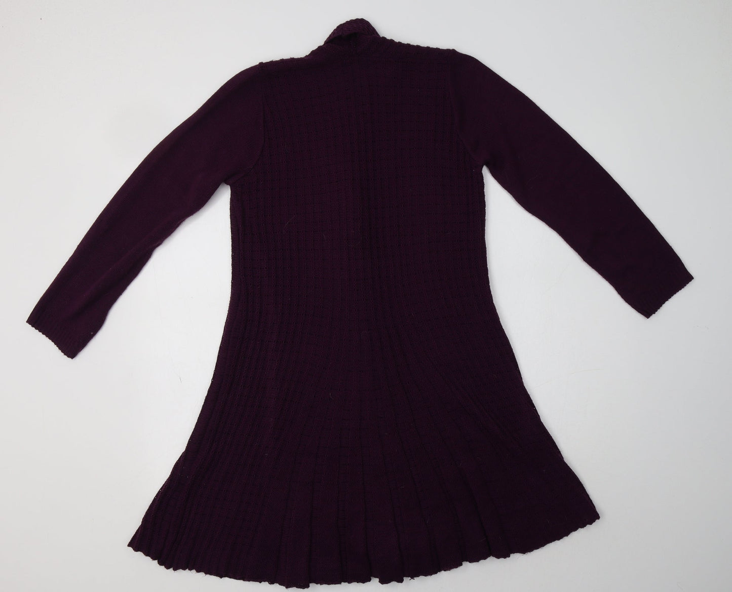 Pura Moda Womens Purple V-Neck  Acrylic Cardigan Jumper Size S