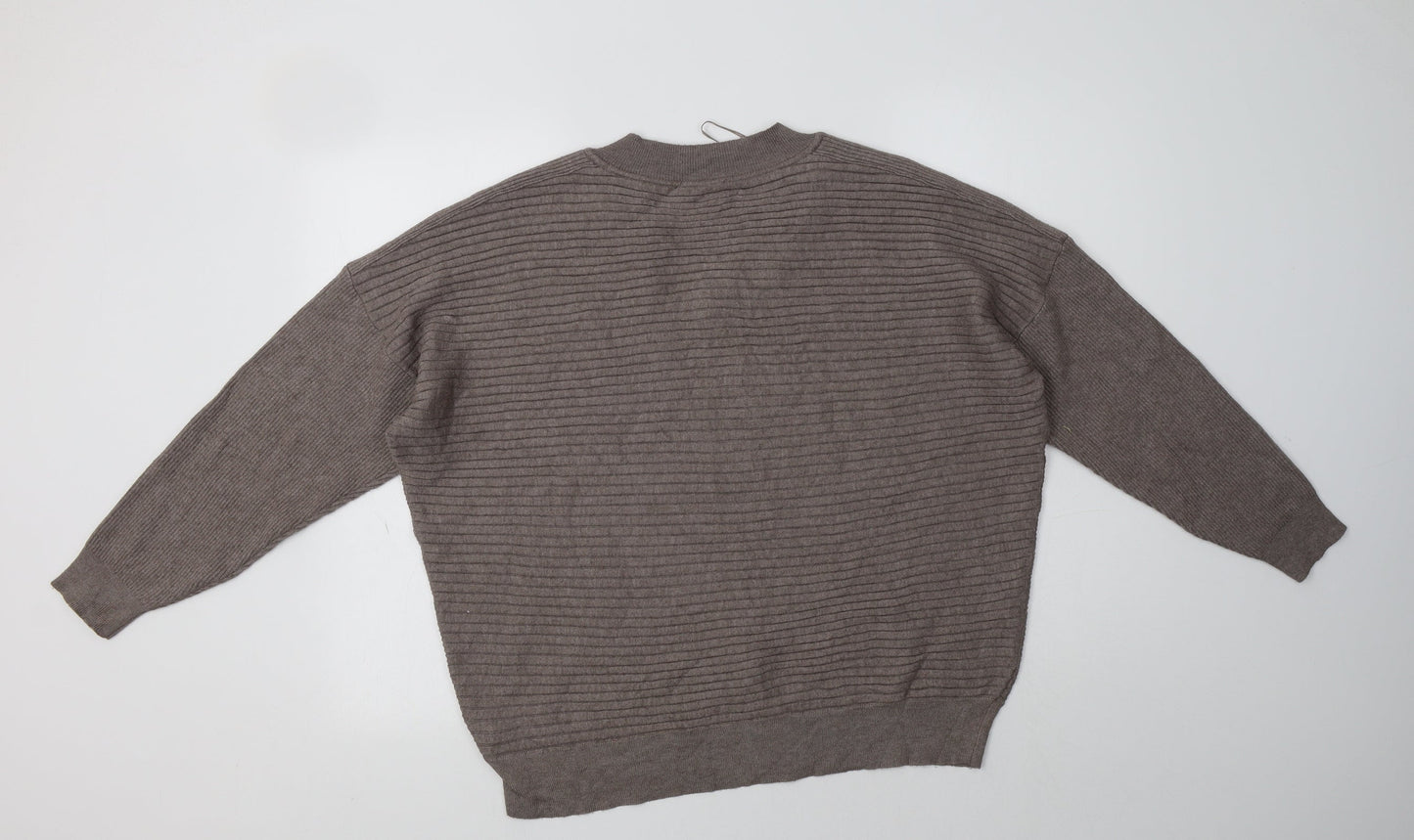 F&F Womens Grey V-Neck  Viscose Pullover Jumper Size 12