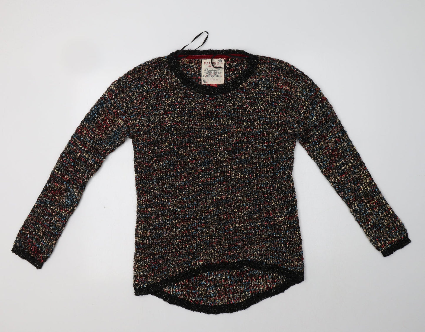 Matalan Womens Multicoloured Crew Neck  Acrylic Pullover Jumper Size 10