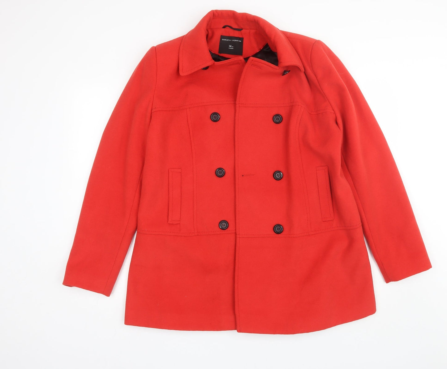 Dorothy Perkins Womens Red   Pea Coat Jacket Size 14