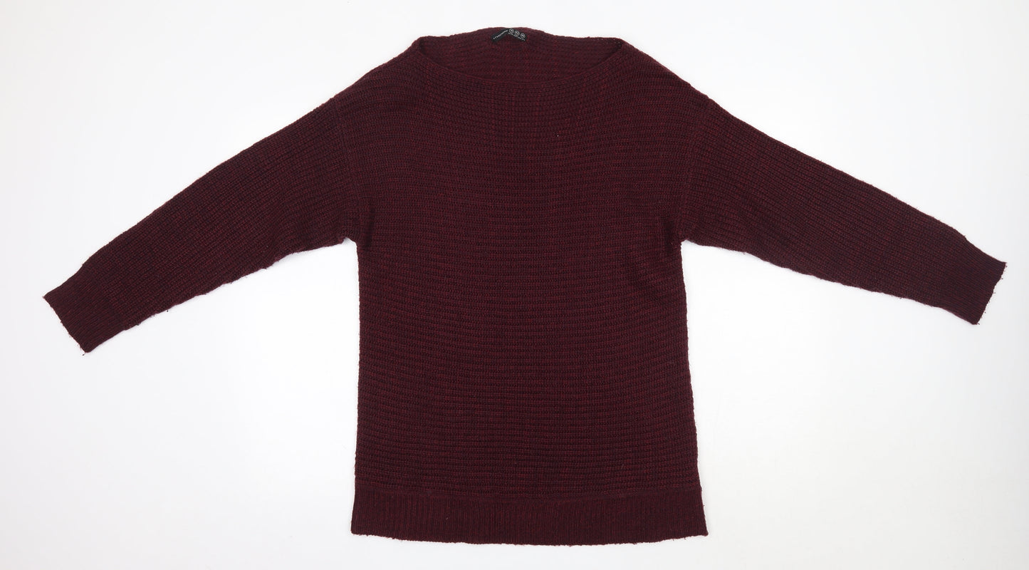 Primark Womens Purple Round Neck  Acrylic Pullover Jumper Size 14