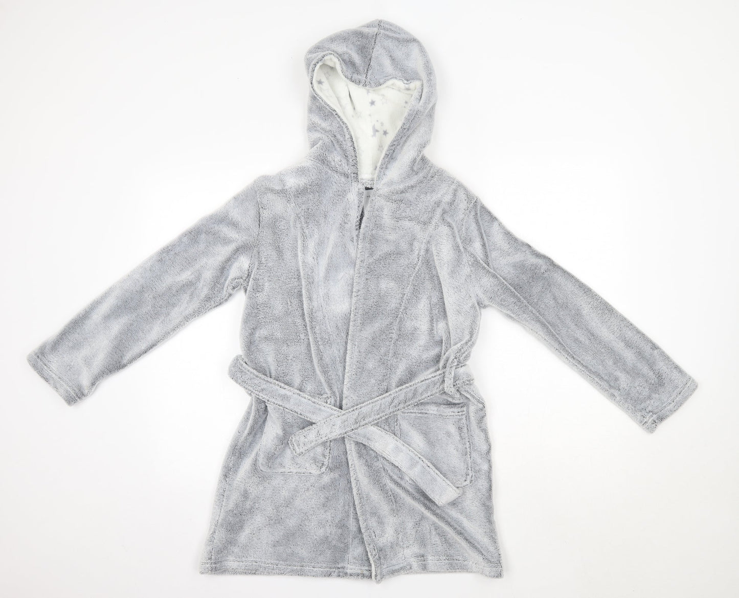 New Look 915 Girls Grey Solid Polyester Top Robe Size S