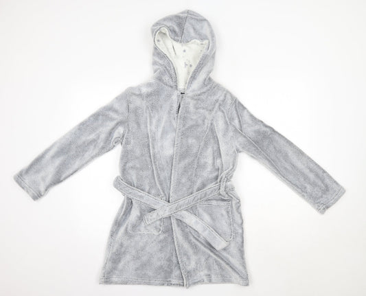 New Look 915 Girls Grey Solid Polyester Top Robe Size S
