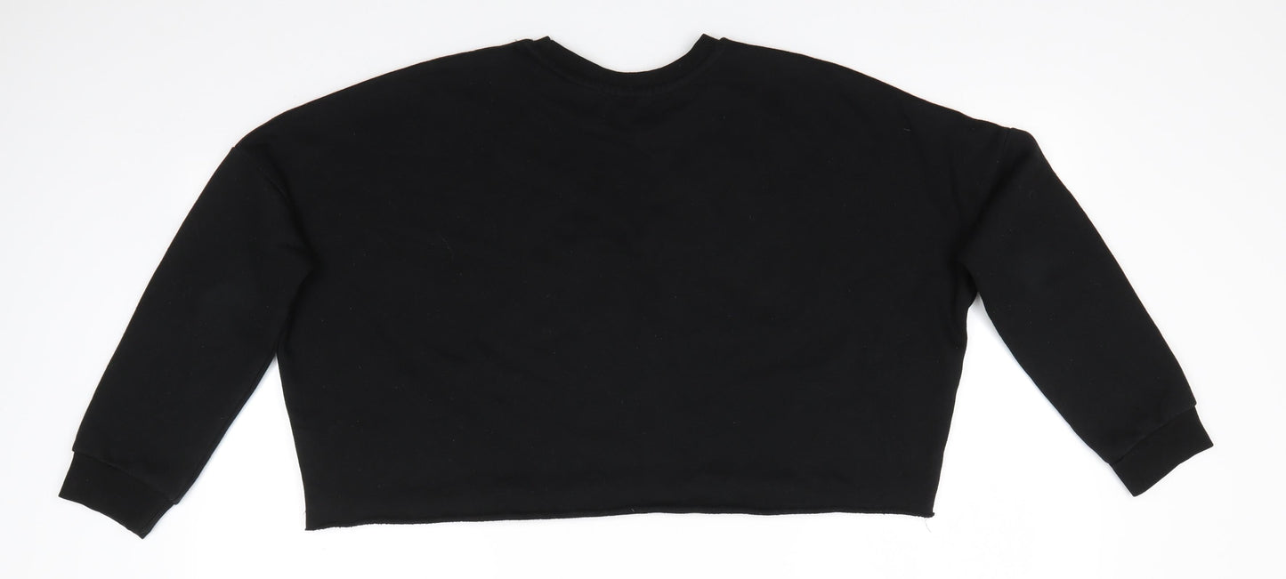 Primark Womens Black  Polyester Pullover Sweatshirt Size XS   - Cropped