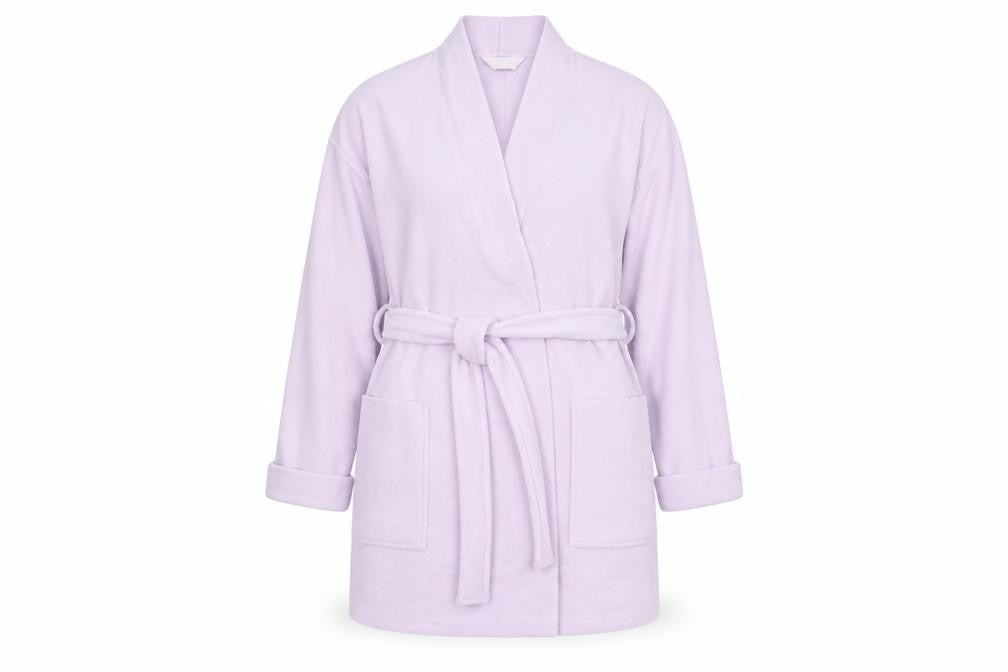 Marks & Spencer Womens Purple Solid Polyester  Robe Size 12   - Pale lilac Mid length