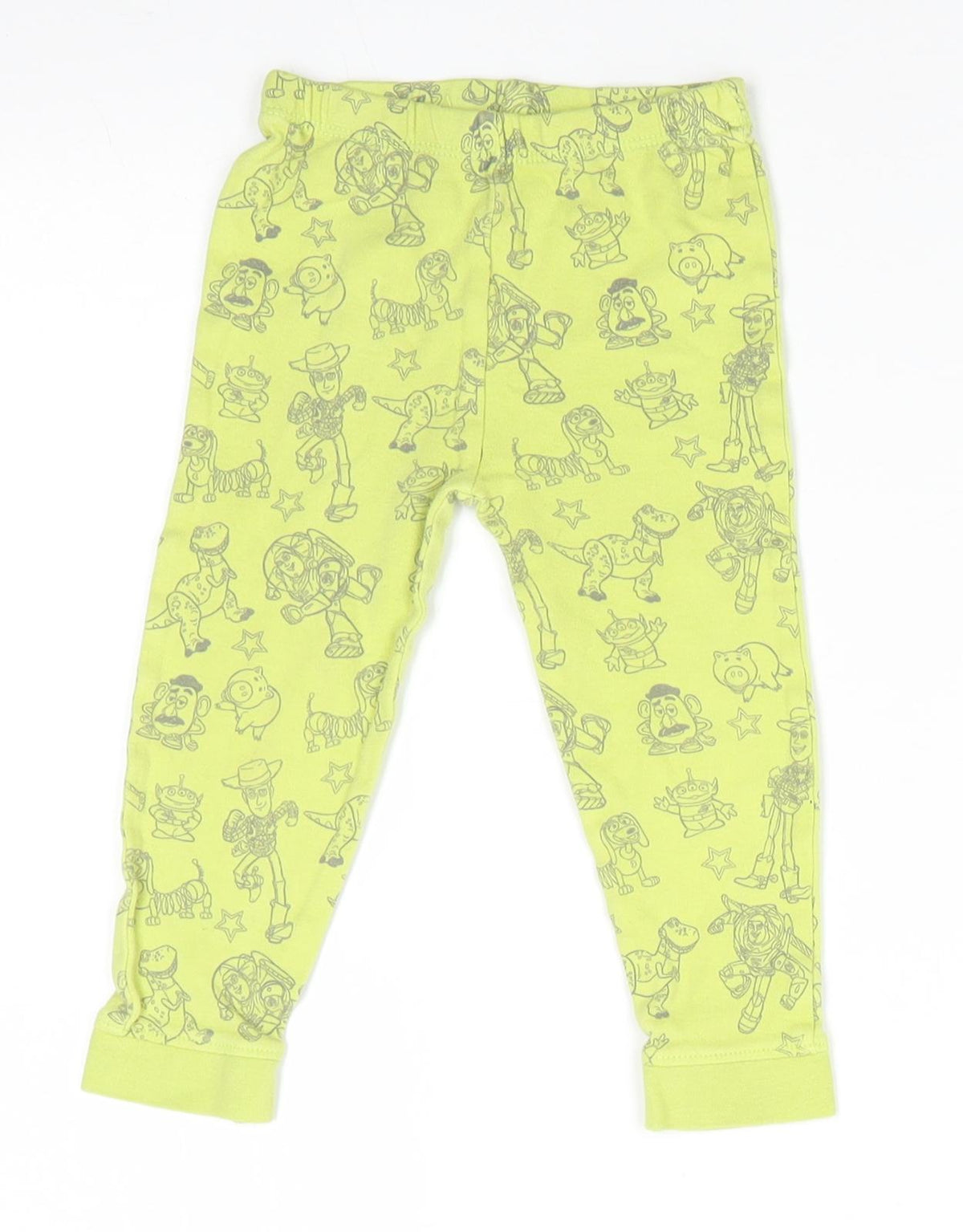 Toy Stroy Boys Green Solid Cotton  Pyjama Pants Size 12-18 Months   - Toy Story Characters Lime Green