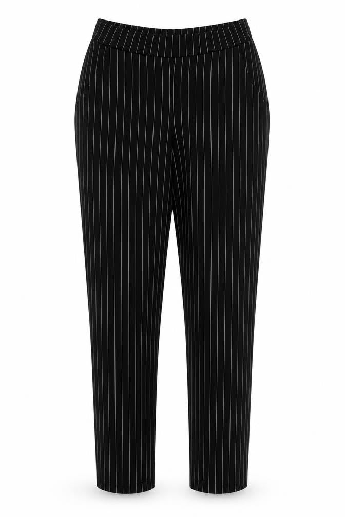 PRETTYLITTLETHING Womens Beige Striped Polyester Trousers  Size 10 L26.5 in Regular  - Grey Stripe