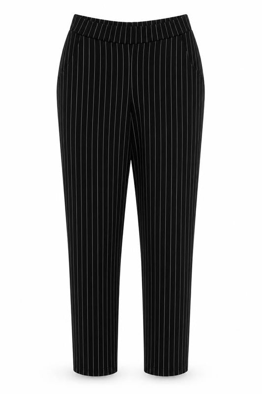 PRETTYLITTLETHING Womens Beige Striped Polyester Trousers  Size 10 L26.5 in Regular  - Grey Stripe
