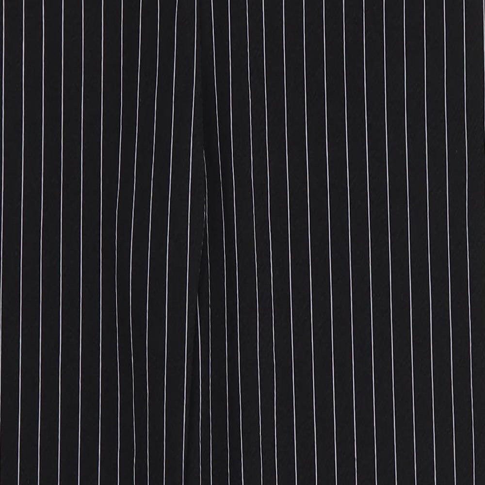 PRETTYLITTLETHING Womens Beige Striped Polyester Trousers  Size 10 L26.5 in Regular  - Grey Stripe