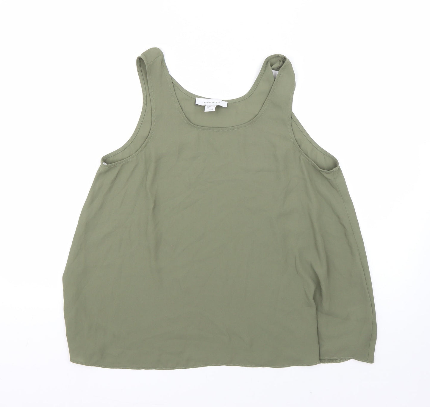 Atmosphere Womens Green  Polyester Basic Blouse Size 10 Round Neck