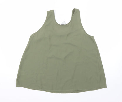 Atmosphere Womens Green  Polyester Basic Blouse Size 10 Round Neck