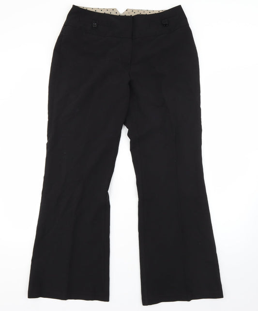 Dorothy Perkins Womens Black  Viscose Dress Pants Trousers Size 10 L26 in Regular
